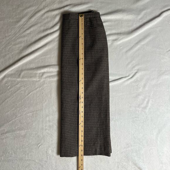 Women's Houndstooth Pencil Skirt Wool Silk Sz L 12 Brown Academia Preppy Office - Picture 8 of 8